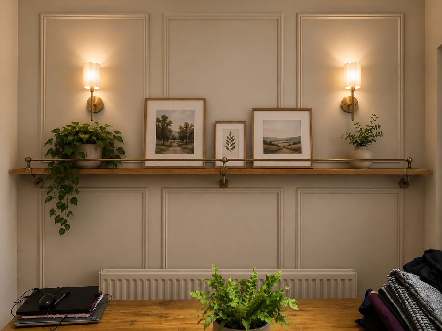 Customer photo review of Ironbridge Aged Brass Shelf Brackets | 4.5/6/7/8/10"