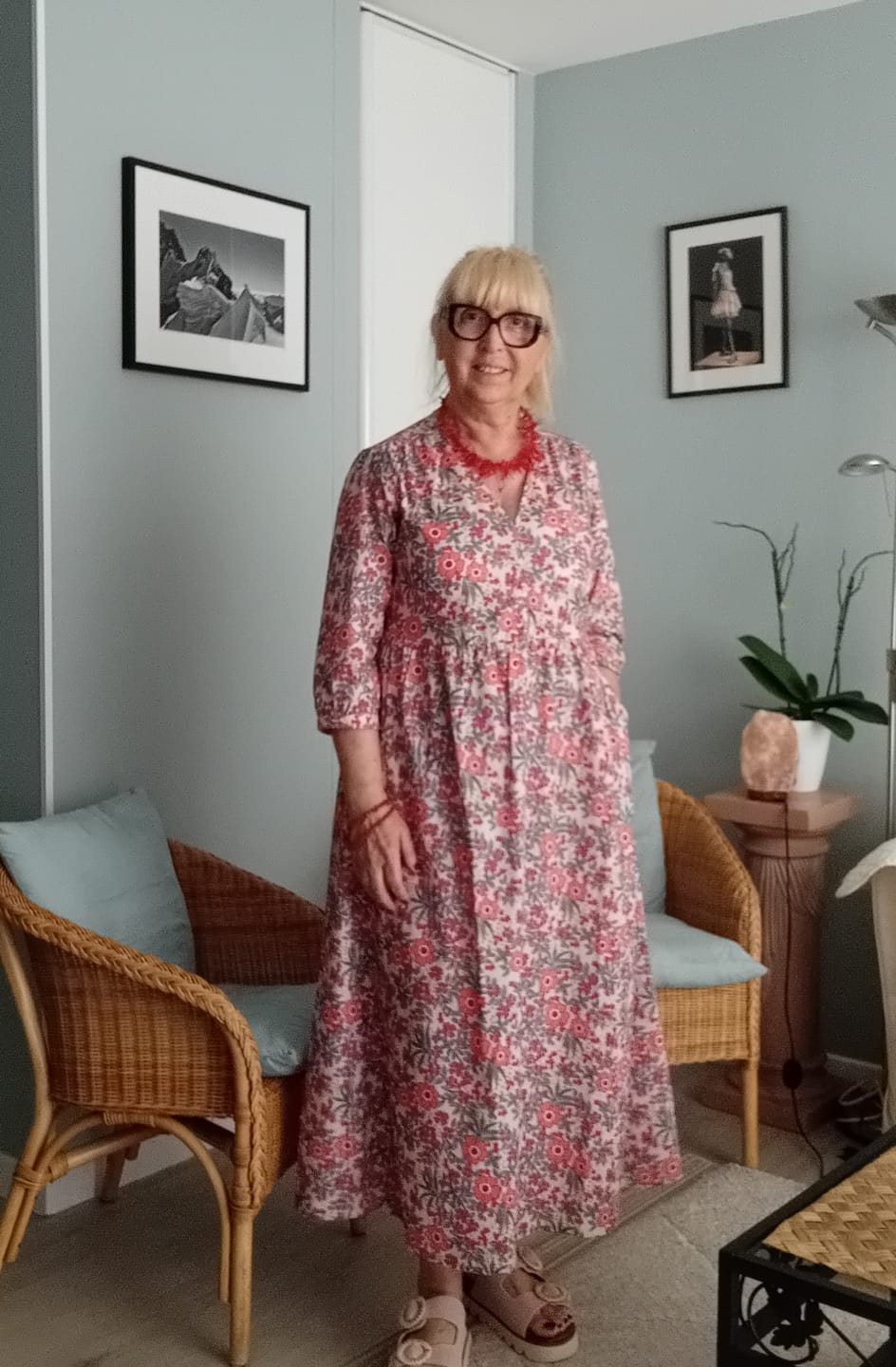 Customer photo review of Robe Agathe - Coton Capucine corail