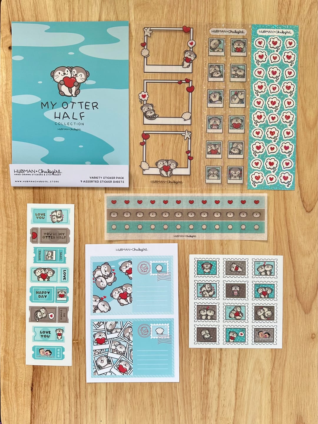 Customer photo review of My Otter Half Variety Sticker Pack