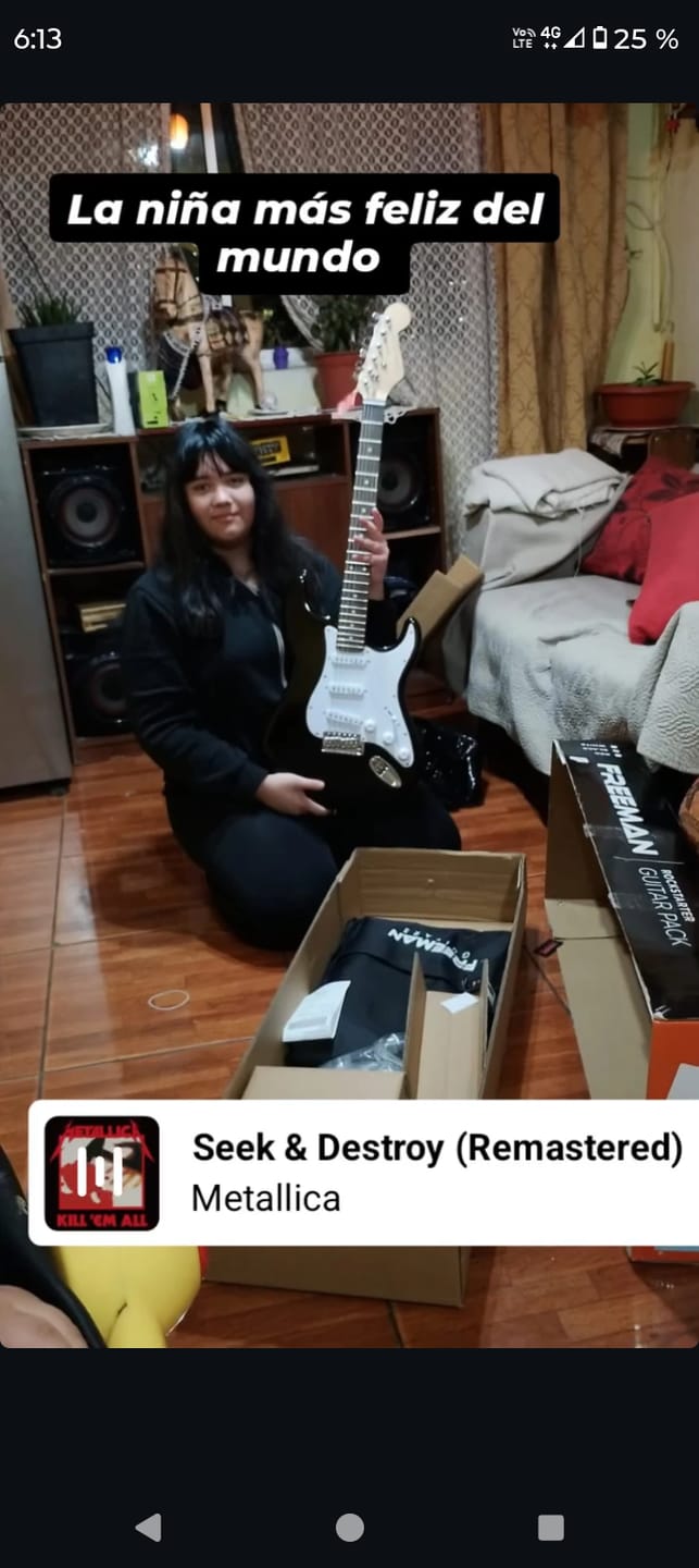 Customer photo review of Pack Guitarra Eléctrica Freeman Negra + Amplificador 10W + Accesorios de REGALO