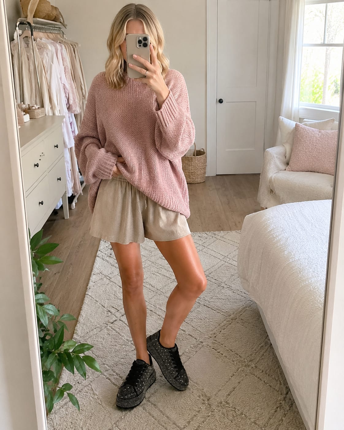 Customer photo review of Lucky Step Rhinestone Platform Sneakers