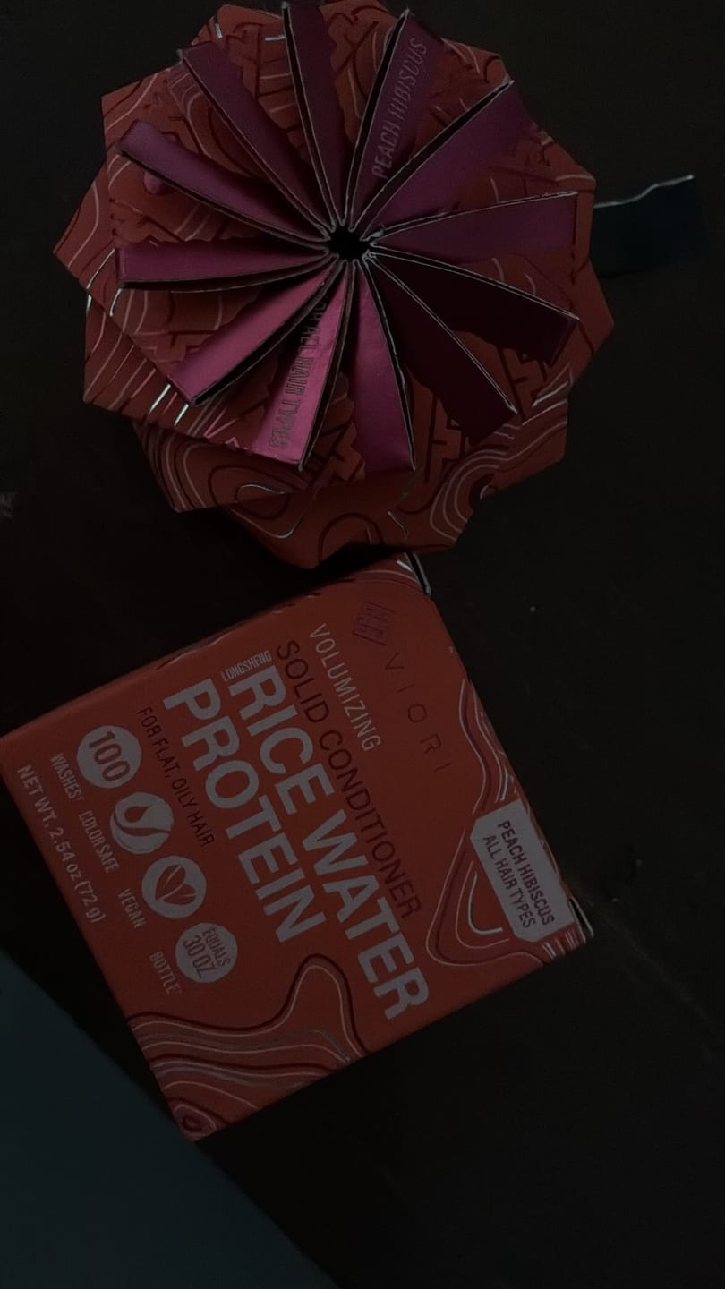 Customer photo review of Peach Hibiscus Shampoo Bar