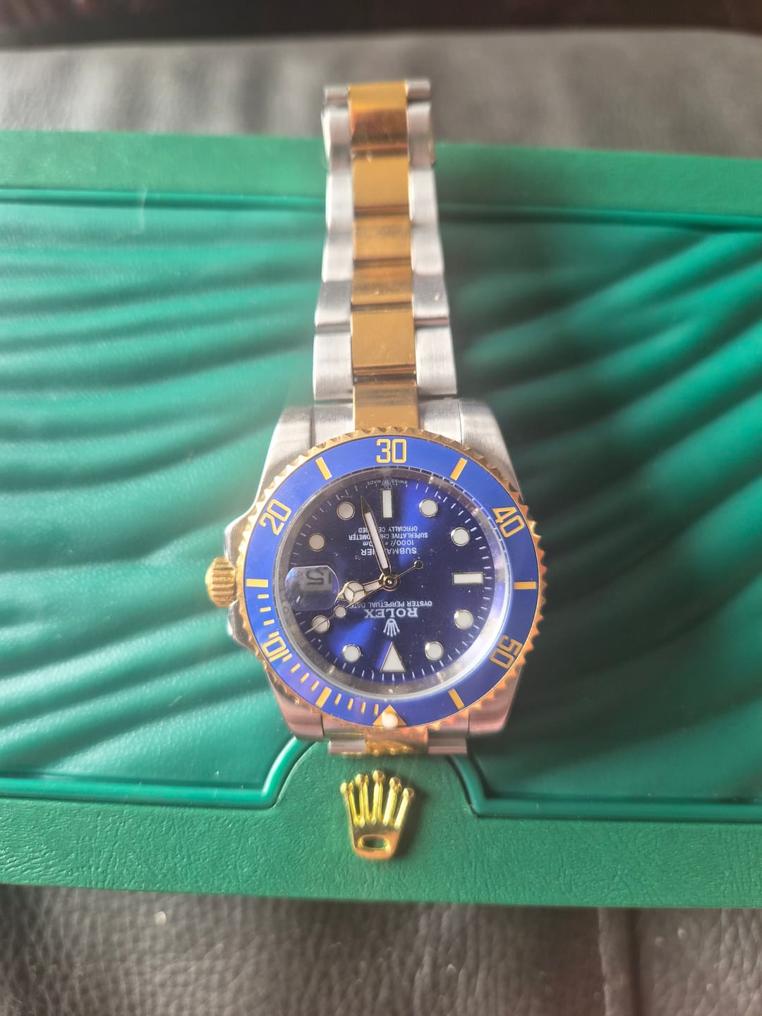 Customer photo review of RLX Submariner Date 41mm Two Tone Blue Dial