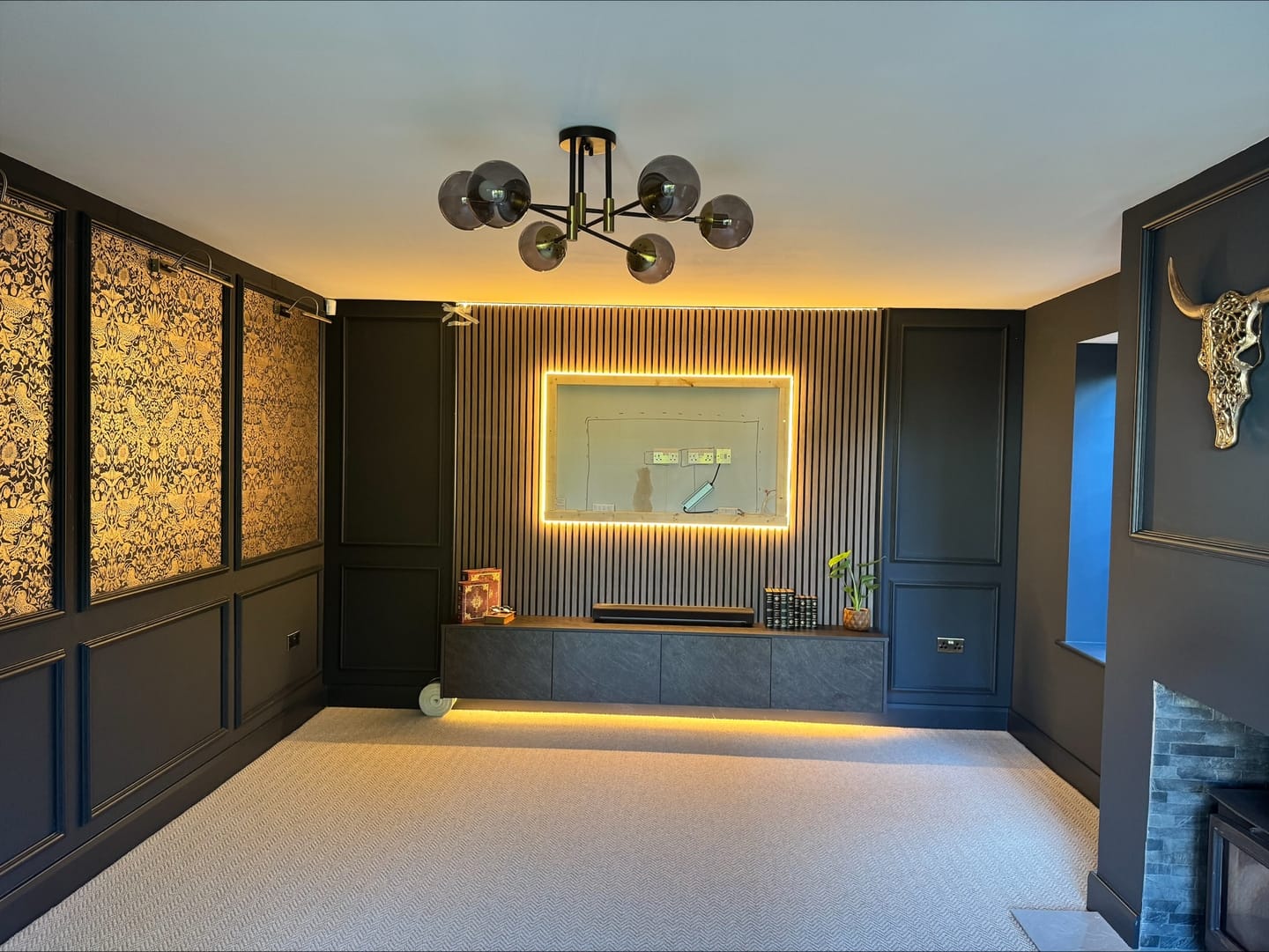 Customer photo review of 6-Light Glass Bubble Sputnik Semi Flush Chandelier