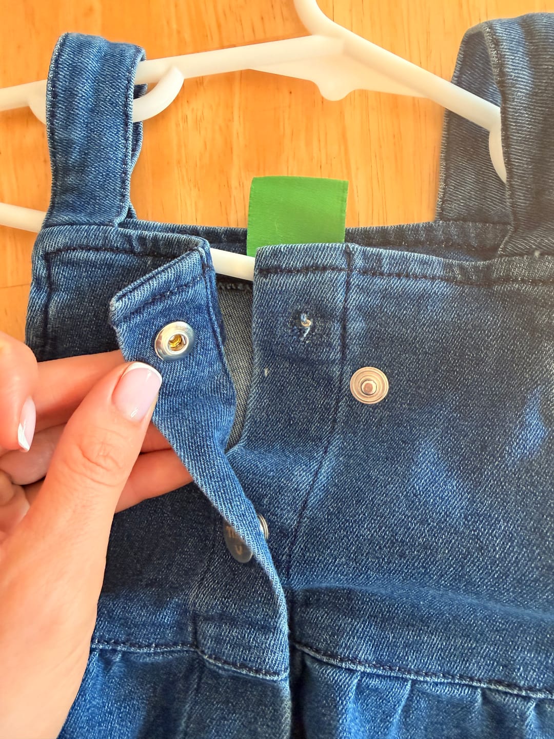 Customer photo review of Denim Overall Dress