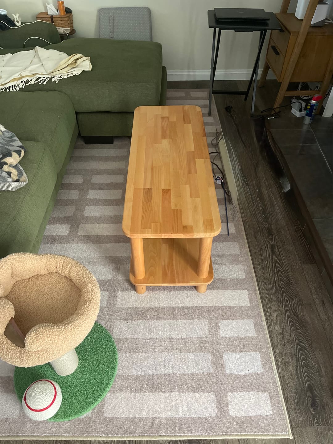 Customer photo review of Austin Minimalist Rectangle Coffee Table - Solid Beech Wood