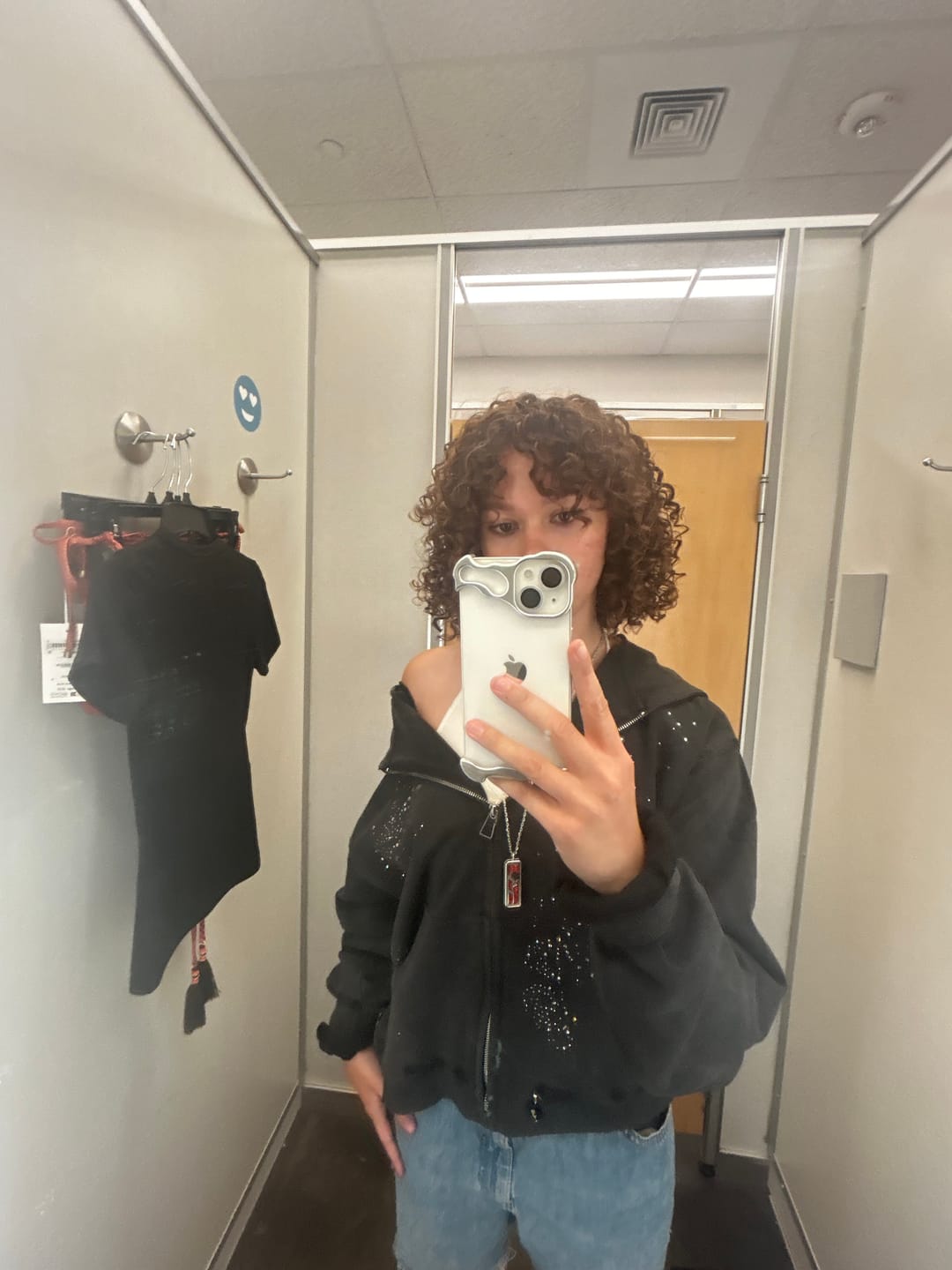Customer photo review of Aelfric Eden Rhinestone Boxy Zip Up V302 Hoodie