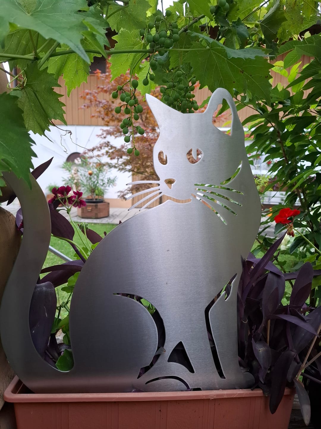 Customer photo review of Gartenstecker Katze sitzend