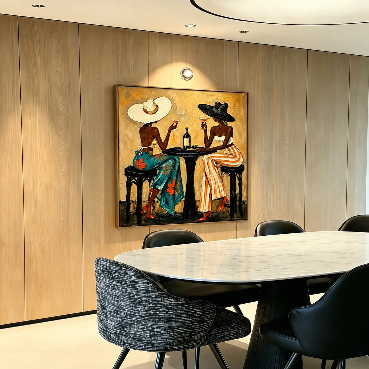 Customer photo review of Golden Toast-Fashion Portrait Painting