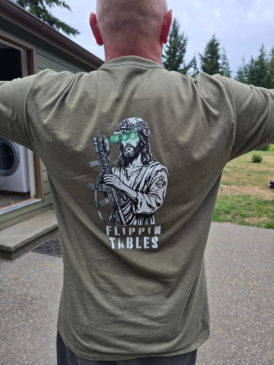 Customer photo review of Flippin' Tables T-Shirt