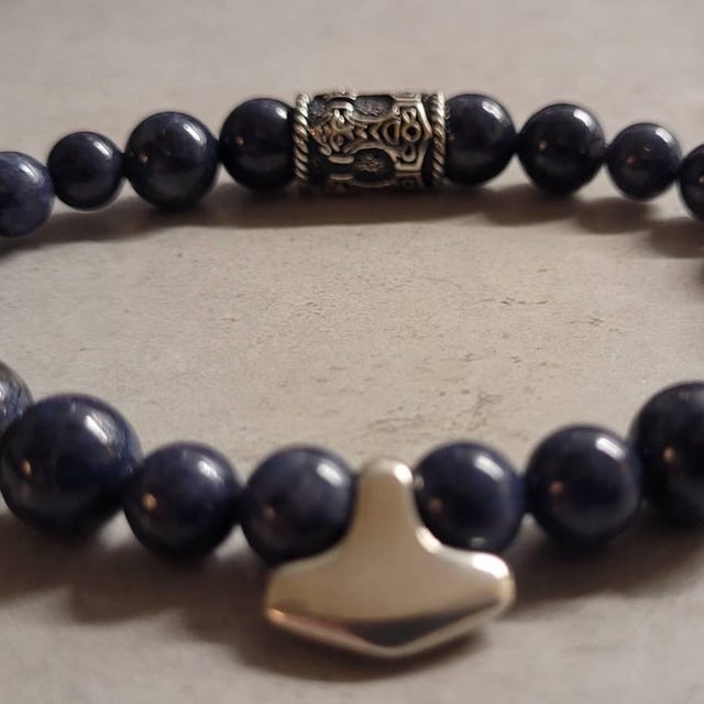 Customer photo review of Sterling Silver Viking Beard Bead with Mjolnir and Odin