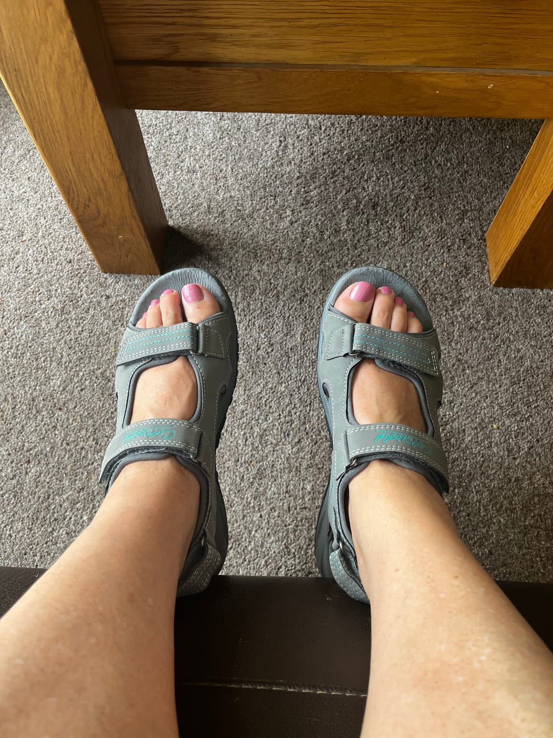 Customer photo review of Freshford Recycled Sandals Grey/Turquoise