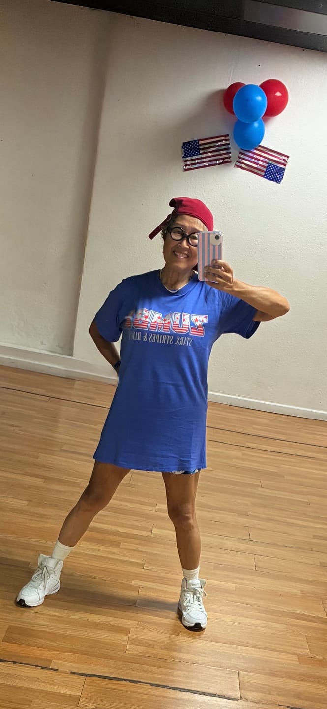 Customer photo review of Zumba Stars And Stripes Tee