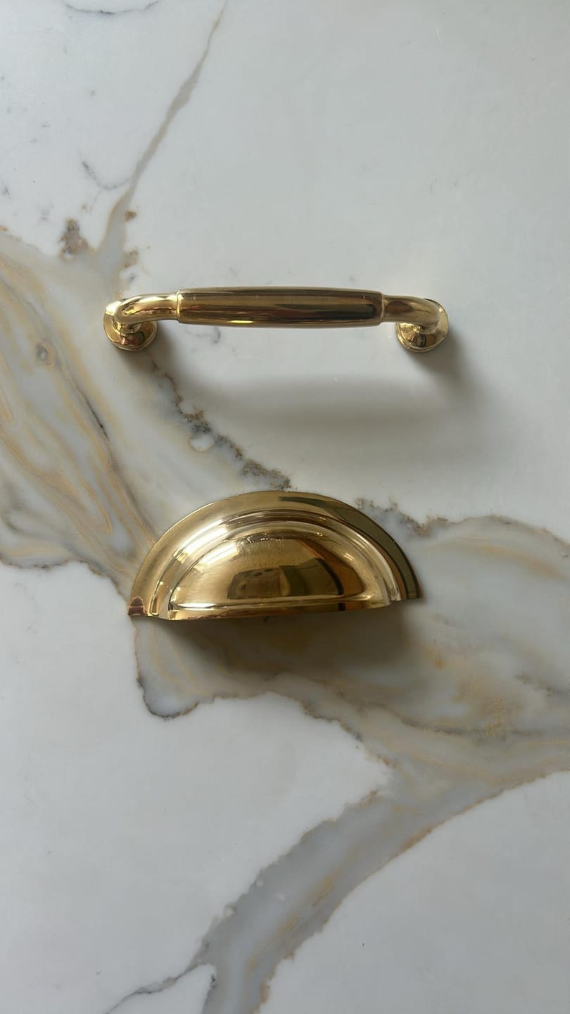 Customer photo review of Classic Cabinet Pulls - Unlacquered Brass Polished