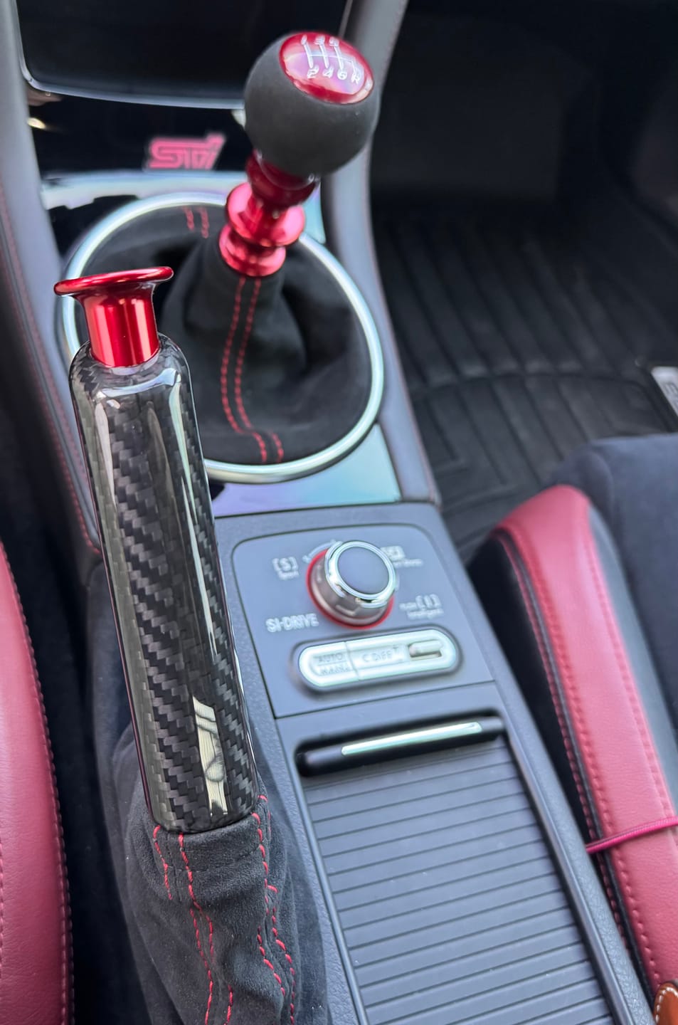 Customer photo review of 2008-2026 Subaru WRX/STi Carbon Fiber Ebrake Handle 2013-20 BRZ/FR-S/GR86