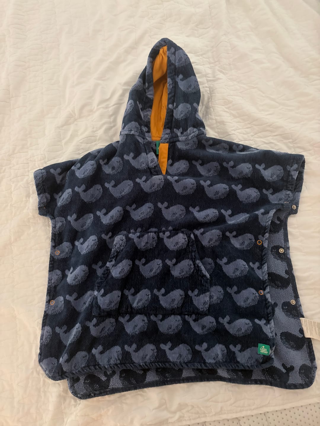Customer photo review of Singings Whales Kids Towel Poncho
