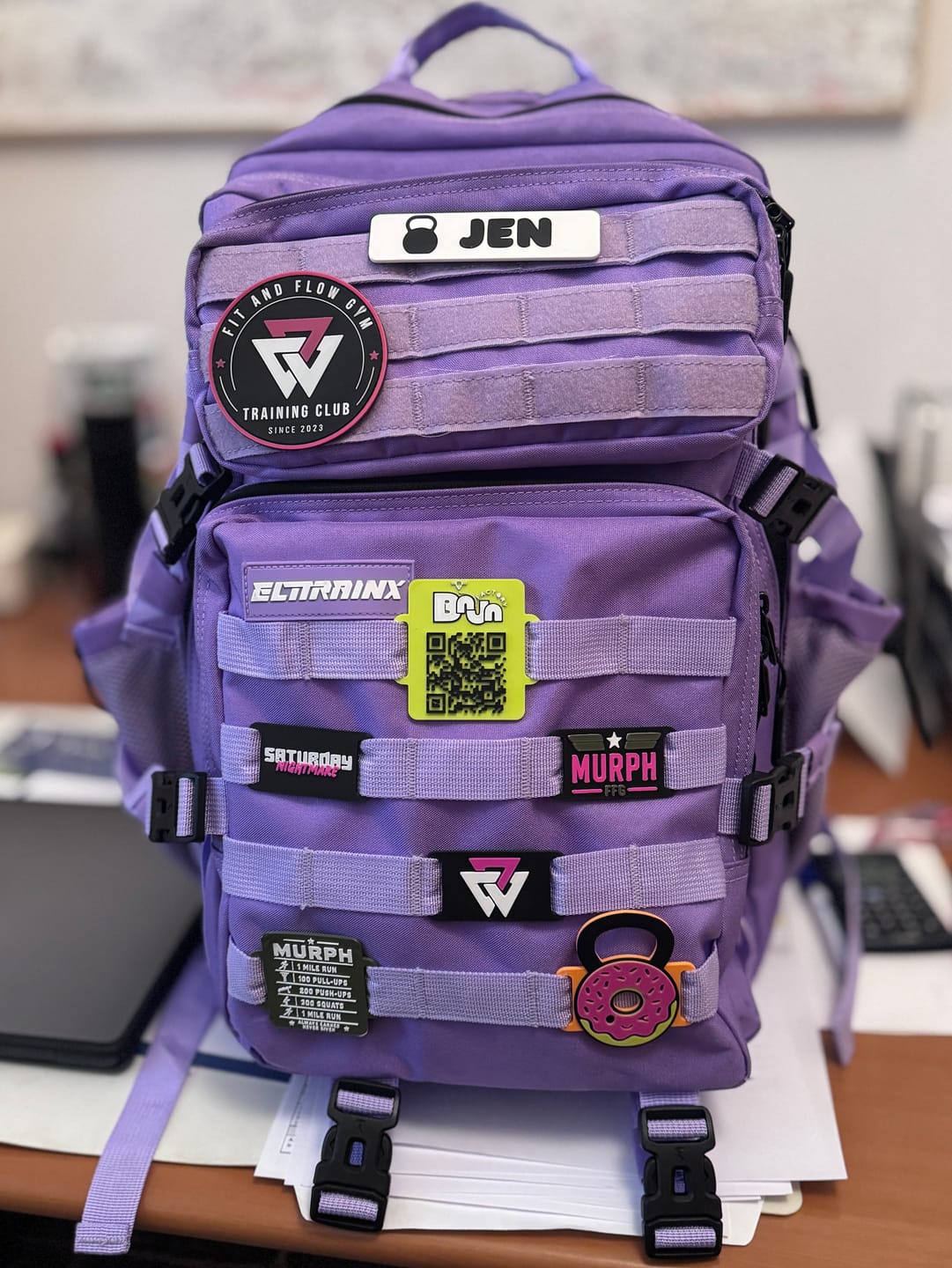 Customer photo review of Mochila Táctica V1 45L All In Lavanda