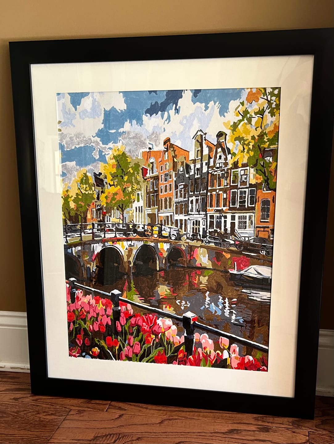Customer photo review of Romantic canal | Paint by Number