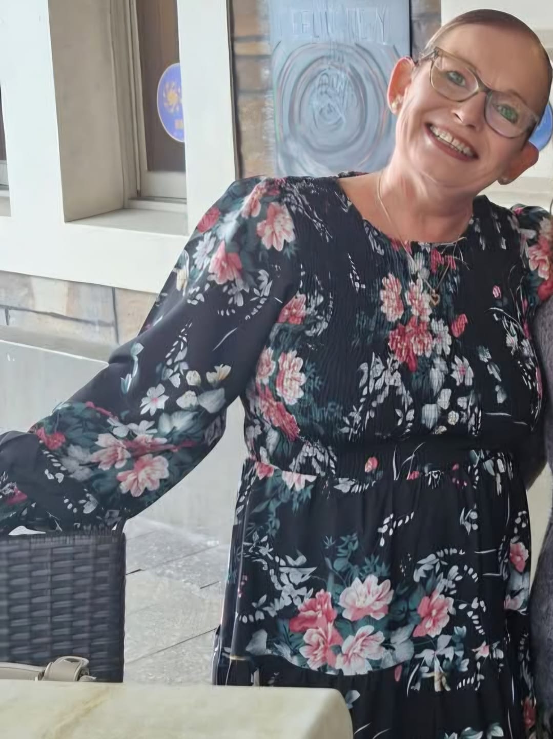Customer photo review of Nella Floral Midi Dress in Black
