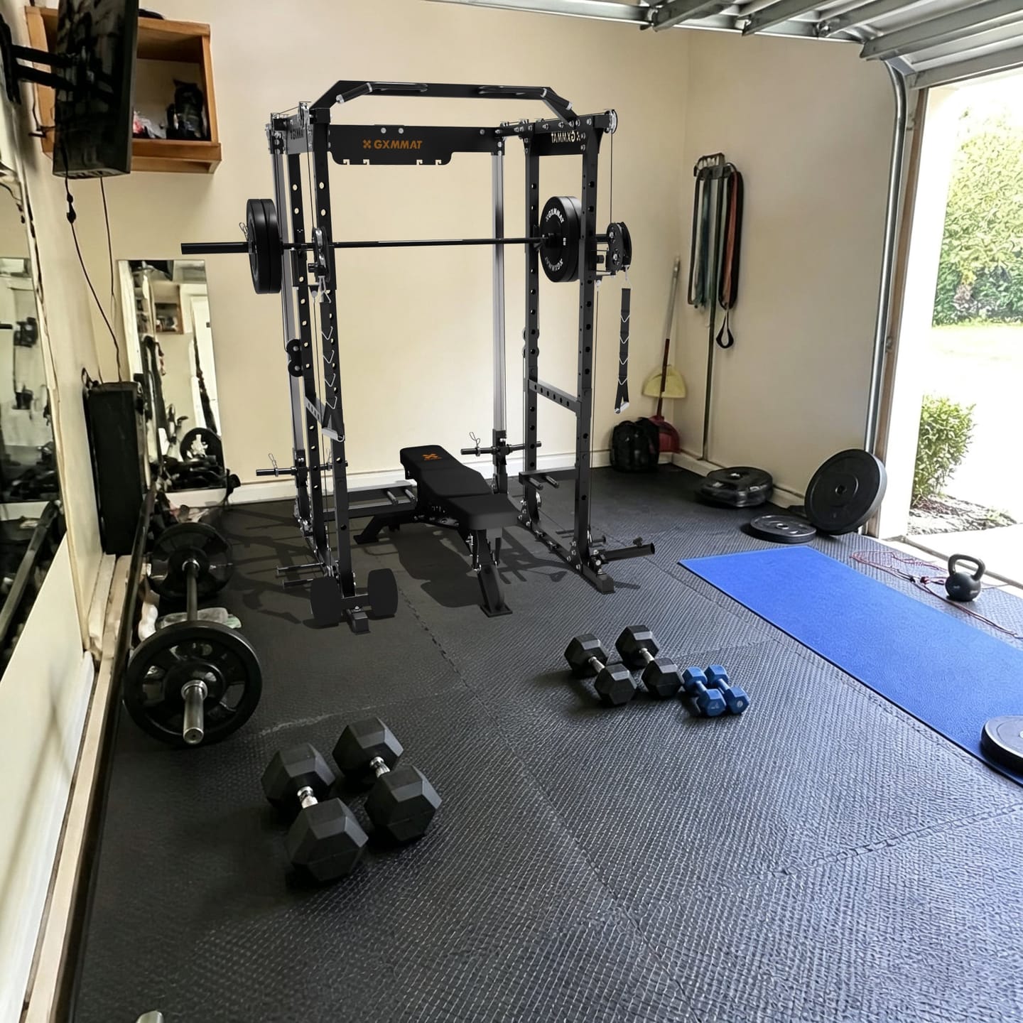 Customer photo review of GXMMAT X6 Power Rack with Full Aluminum Pulleys