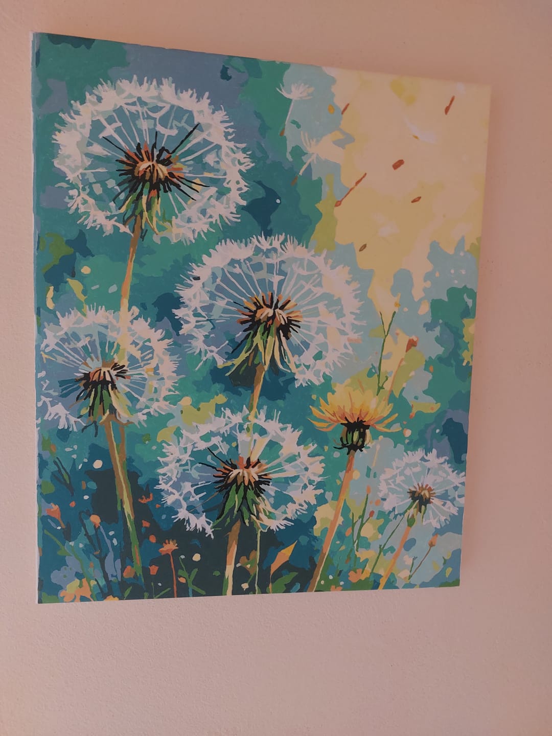 Customer photo review of Malen nach Zahlen - Pusteblumen in grün