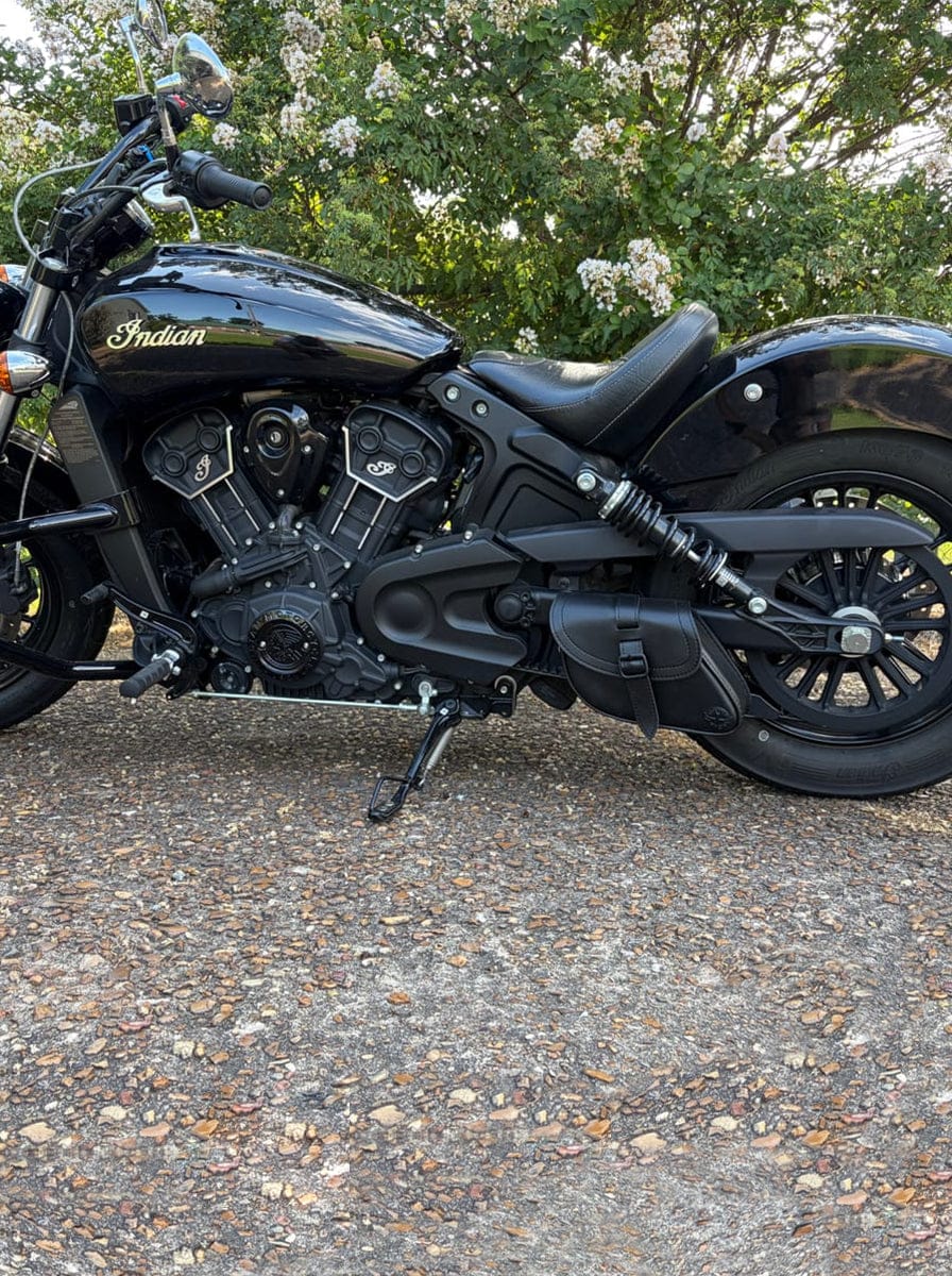 Customer photo review of 2L - Bullet Indian Scout Leather Motorcycle Swingarm Bag (Left Only)