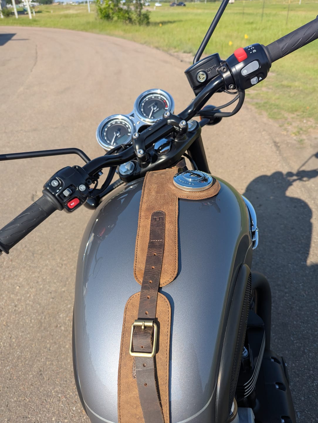 Customer photo review of triumph: moto exclusive tank strap