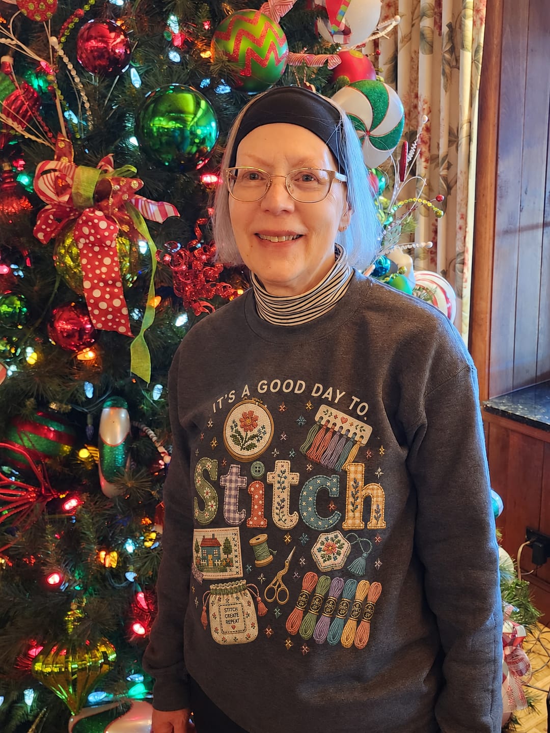 Customer photo review of PhD In Quilting Cat T-shirt