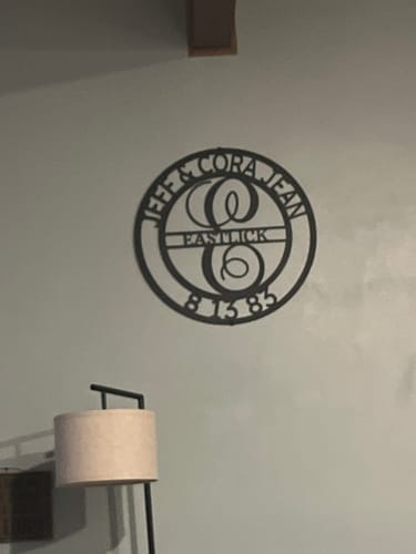 Customer photo review of Elaborate Name - Steel Sign