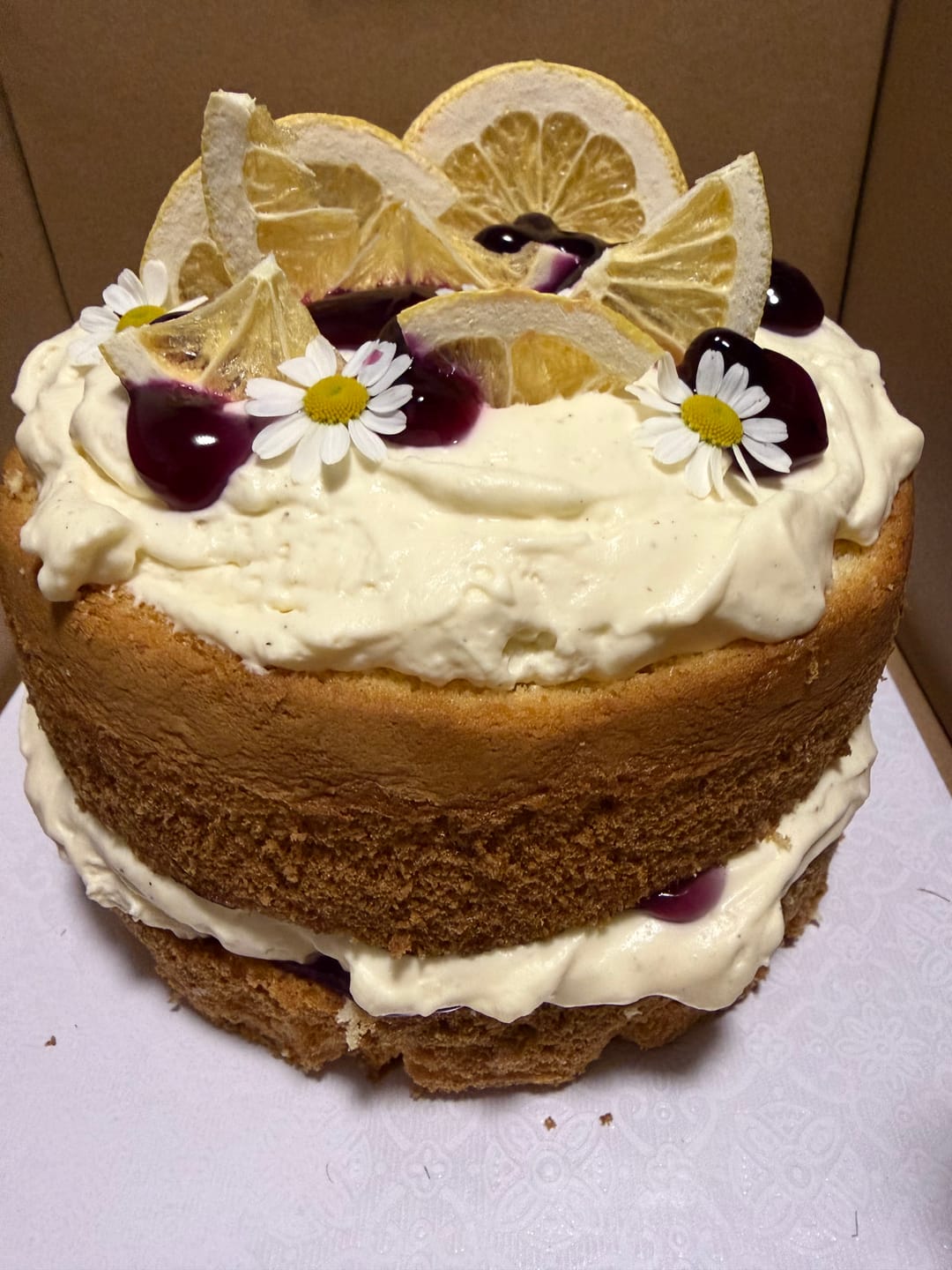 Customer photo review of blueberry & lemon sponge