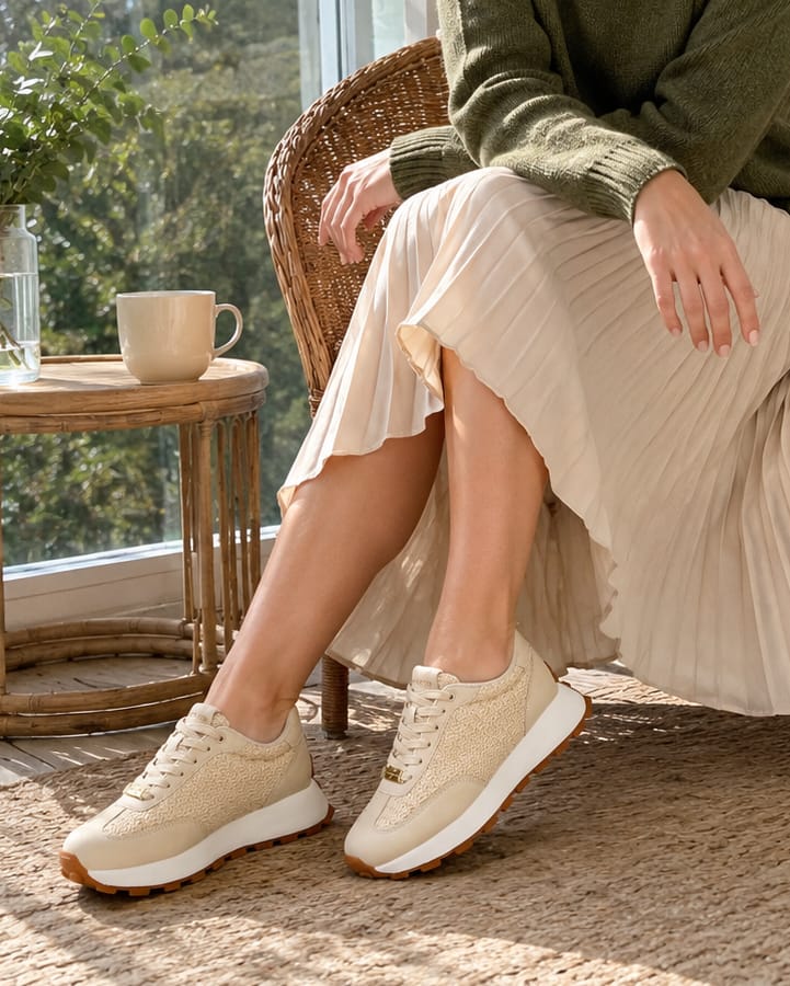 Customer photo review of Lucky Step Retro Platform Sneakers