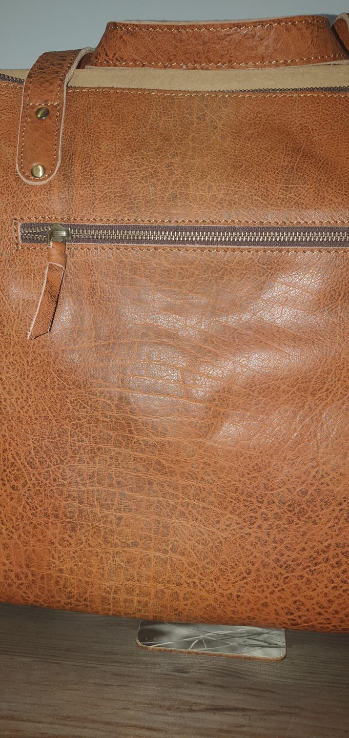 Customer photo review of Mia Leather Tote