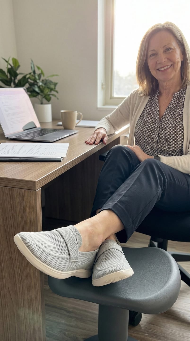 Customer photo review of Valenza - Hands-Free Barefoot Dress Shoe