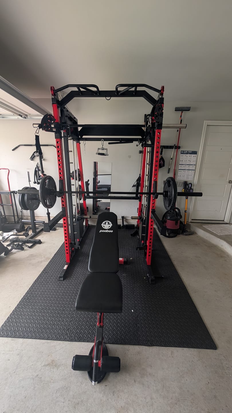Customer photo review of M4-2.0 Elite All-In-One Workout Smith Gym Machine with Dual Weight Stacks (UPGRADED)