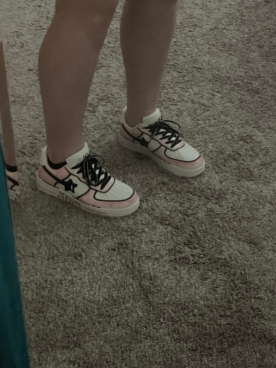 Customer photo review of *CLEARANCE* Hand Painted Pink Casual White Shoes - Unisex