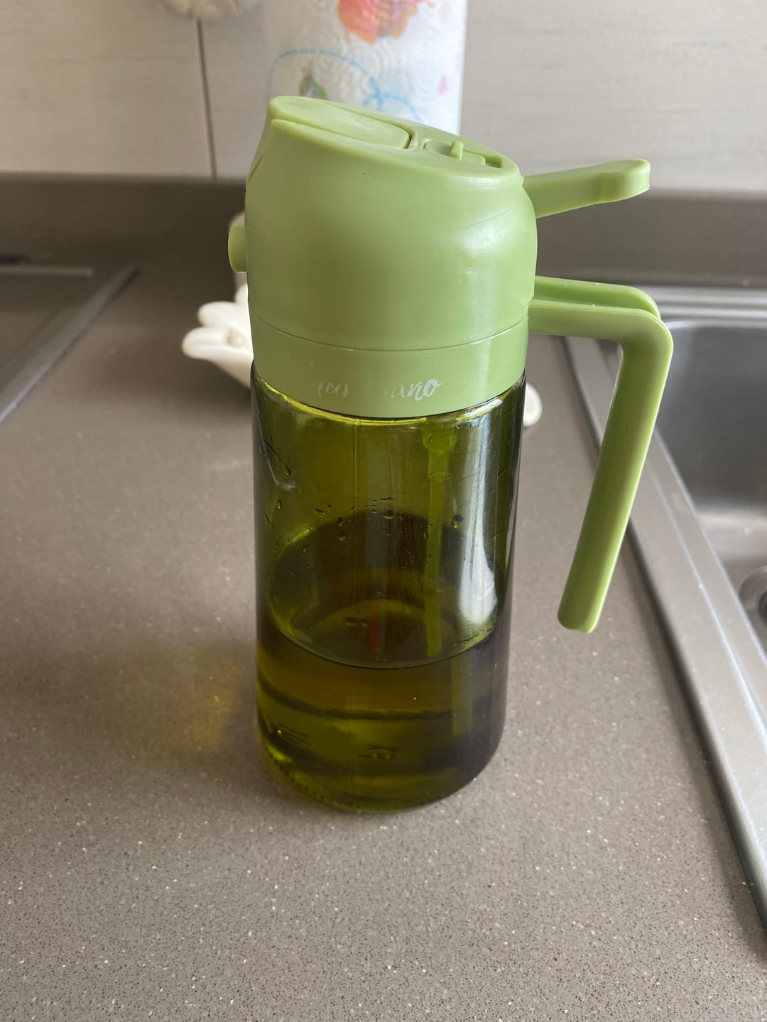 Customer photo review of Spruzzino Olio BIG - Doppia erogazione con vetro oscurato protezione qualità