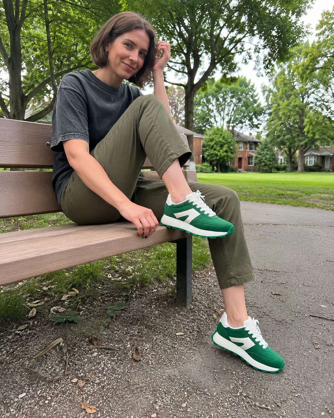 Customer photo review of Lucky Step Retro Platform Sneakers