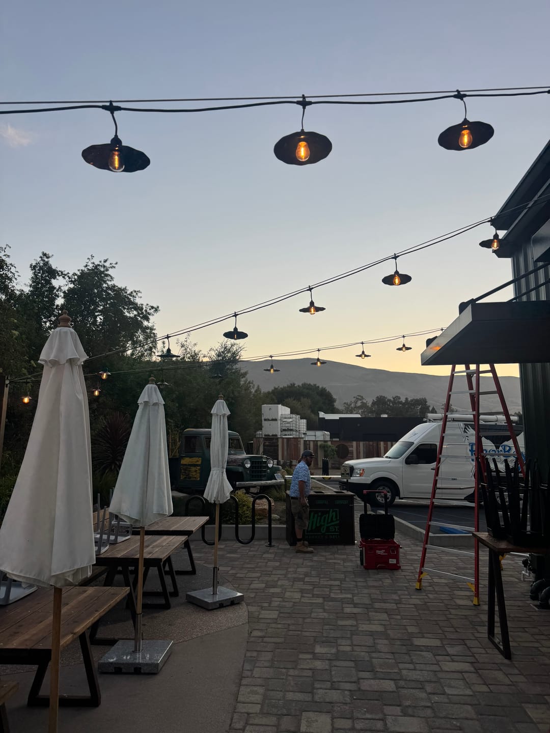 Customer photo review of Patio Metal Light Bulb Shade for Outdoor Commercial String Lights, E26, Black