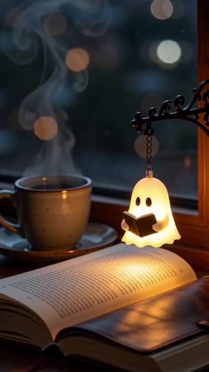 Customer photo review of The Library Lantern — Bookshelf Lamp