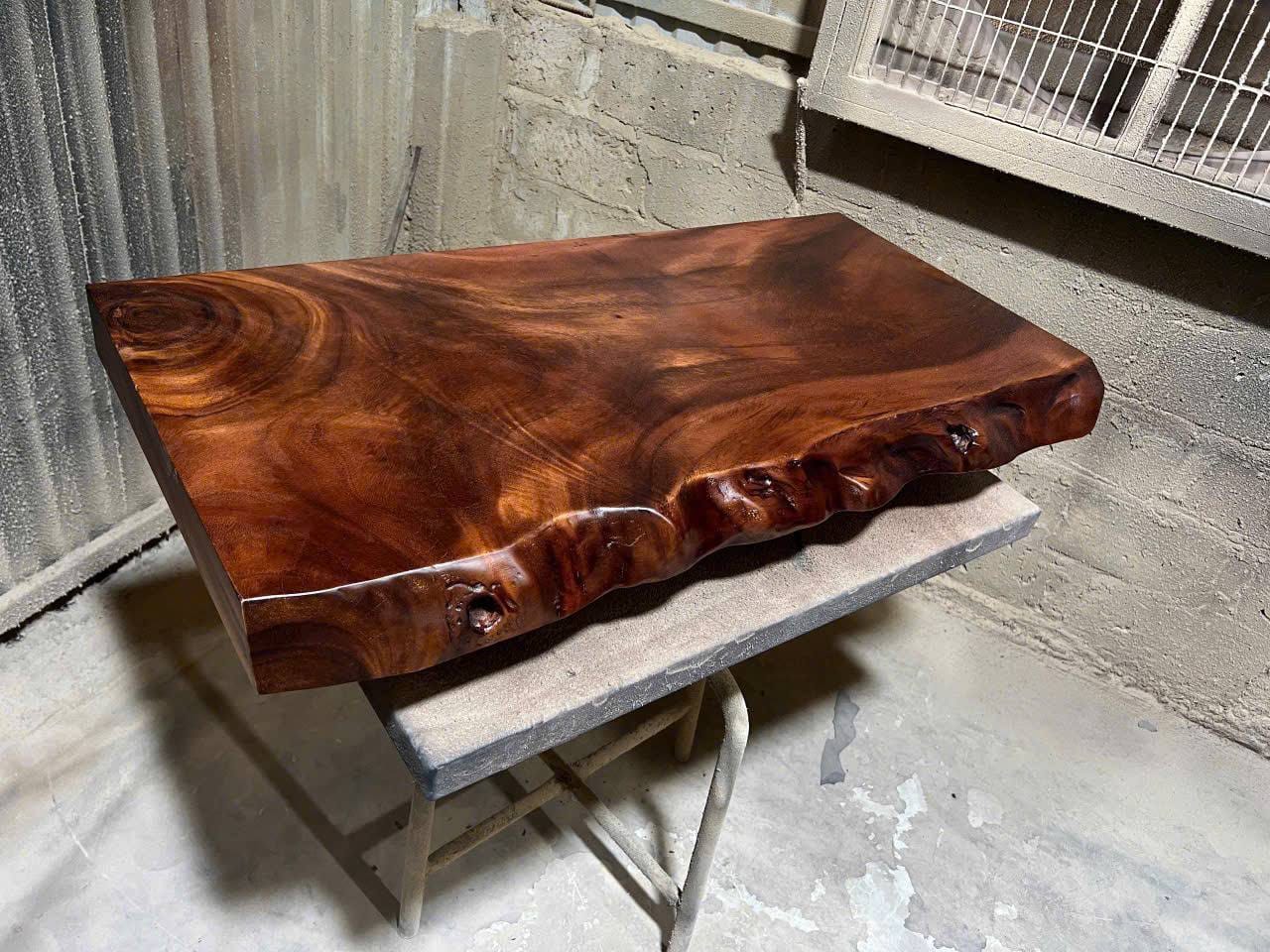 Customer photo review of Live Edge Solid Wood Floating Vanity Shelf for Organic Modern Bathroom