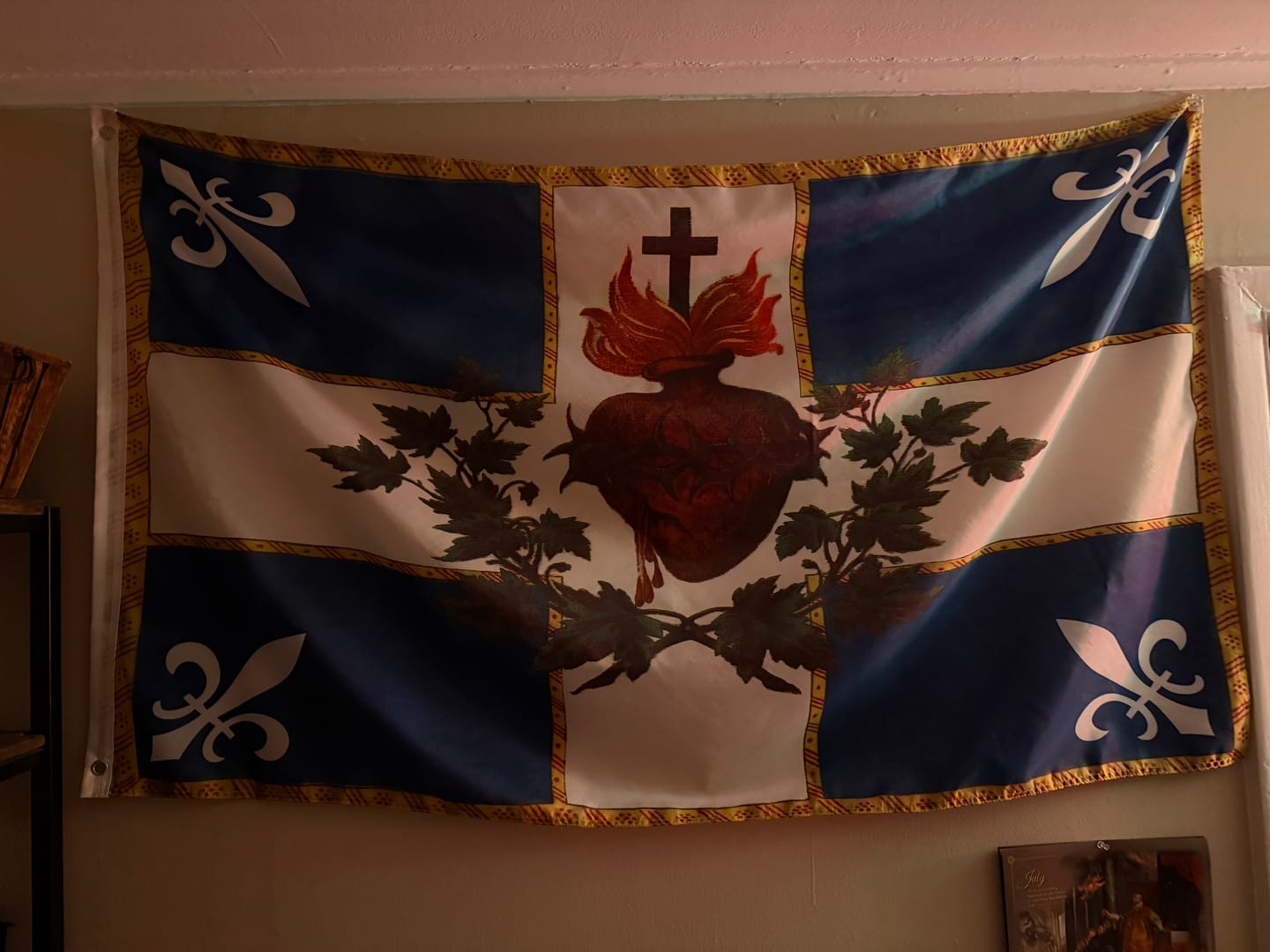 Customer photo review of New Sizes! Flag of the Sacred Heart – Blue - Indoor/outdoor Flag – Polyester – 5 Sizes