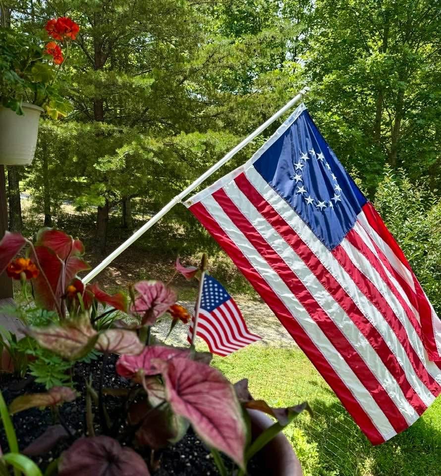 Customer photo review of Betsy Ross Flag - Fully Sewn and Embroidered