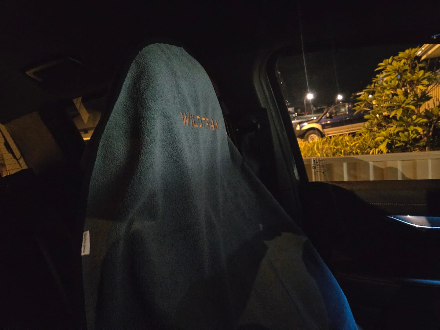 Customer photo review of Waterproof Car Seat Towel – Black Racing Red |  Towel Society