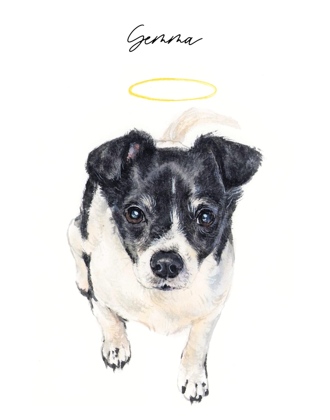 Customer photo review of Custom Hand Painted Dog Portrait Canvas