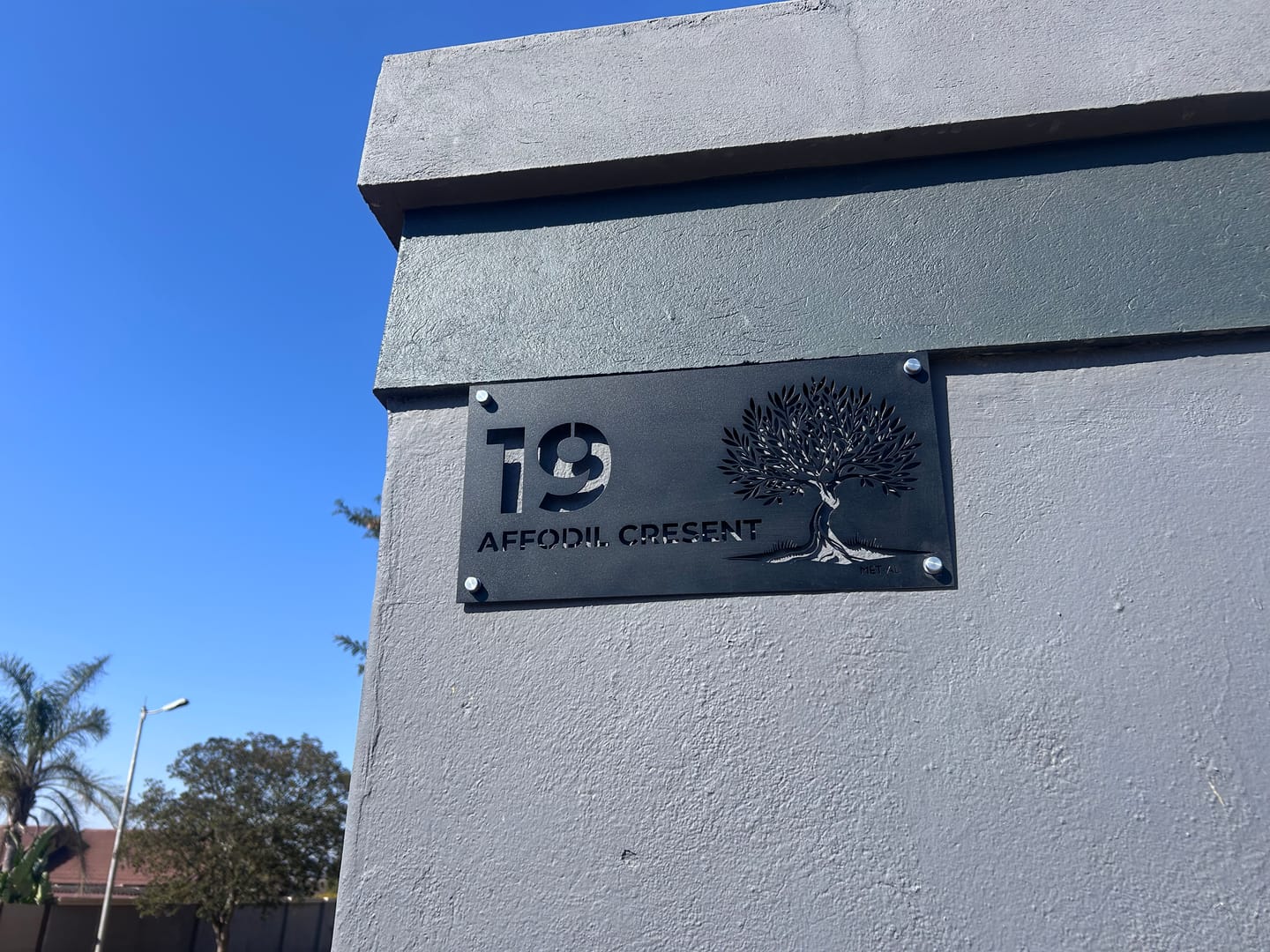 Customer photo review of The Olive Tree Metal House Number