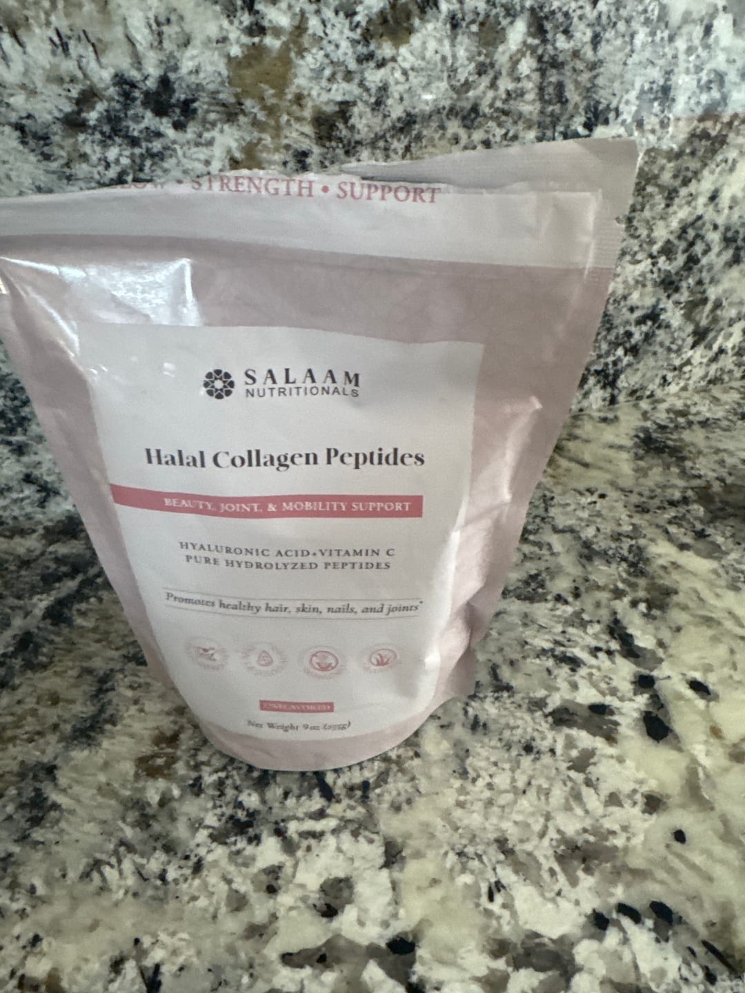 Customer photo review of Pure Halal Collagen Hydrolyzed Peptides Type 1 & 3 Powder - With Vitamin C & Hyaluronic Acid | Salaam Nutritionals