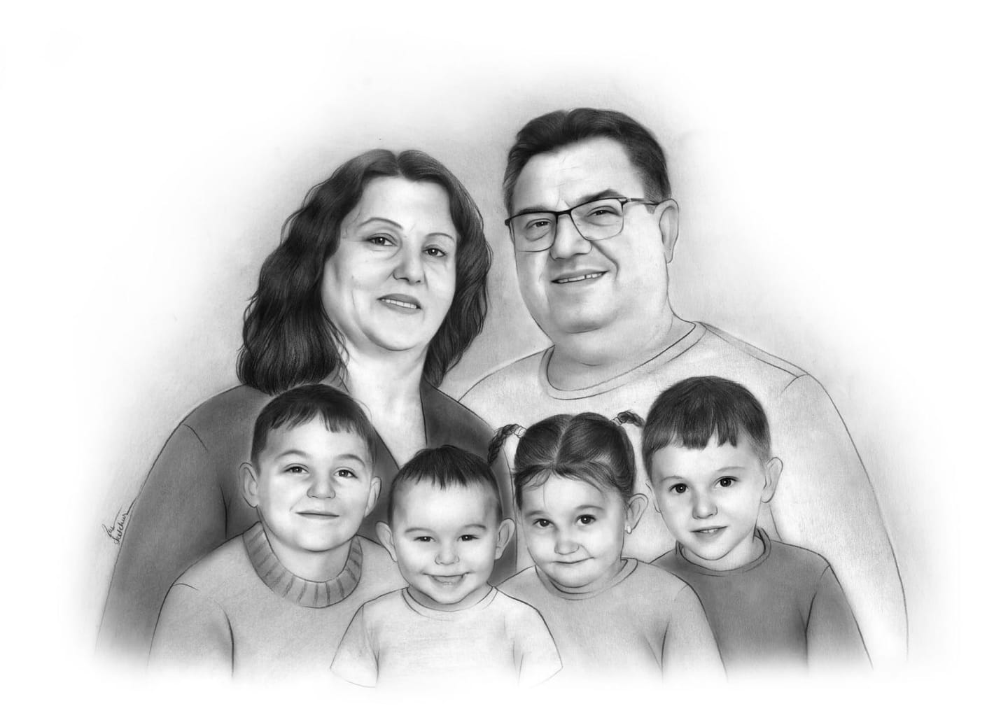 Customer photo review of Portrait zeichnen lassen vom Foto - 100% handgezeichnet von echten Künstlern