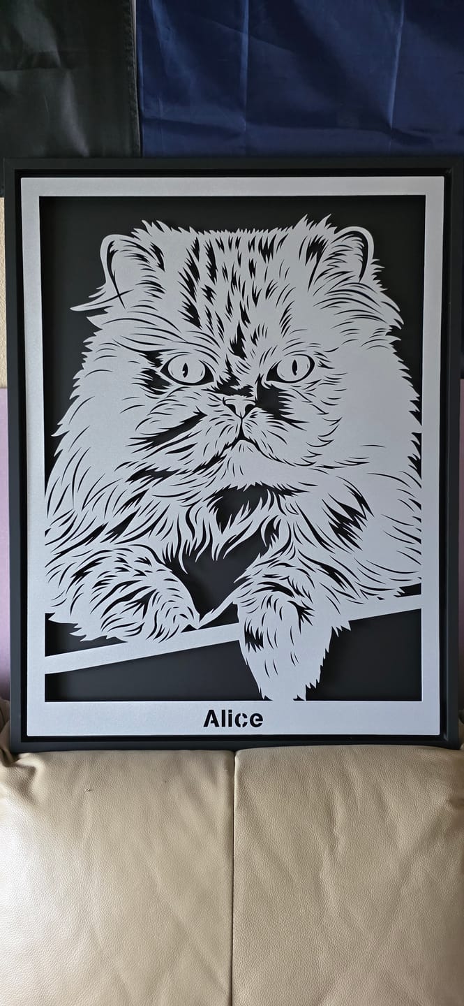 Customer photo review of Custom Pet Metal Portrait
