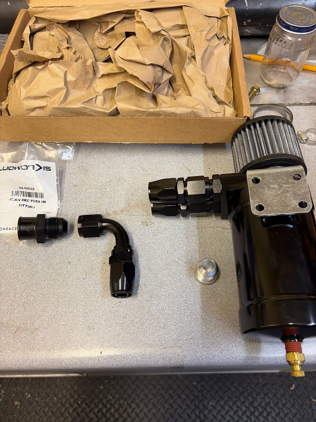 Customer photo review of SBC 12AN Valve Cover Adapter Fittings for Push-In Grommet (Pair)