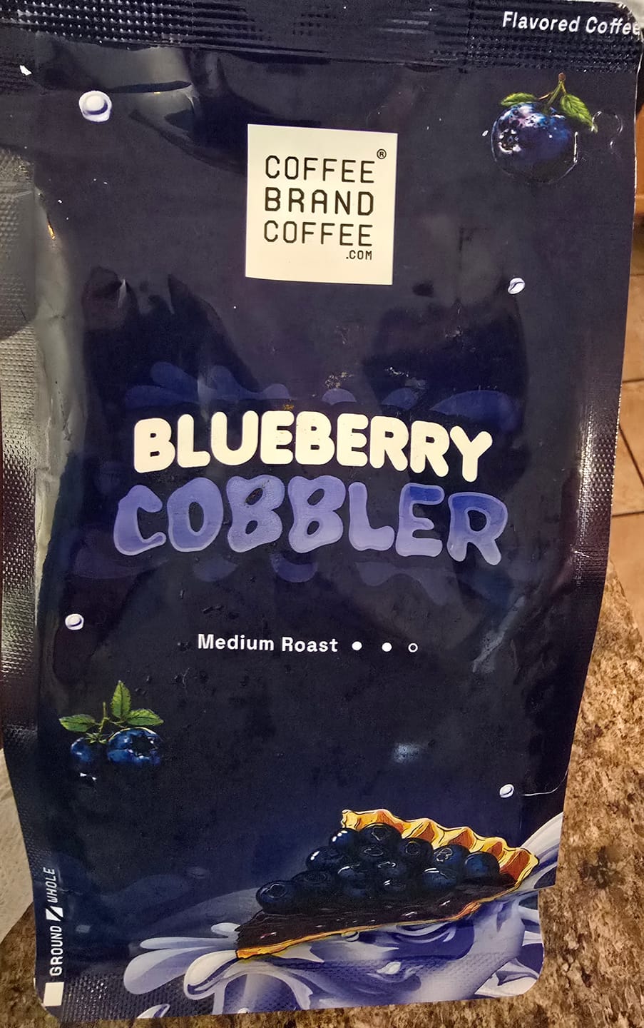 Customer photo review of Blueberry Cobbler Flavored Coffee